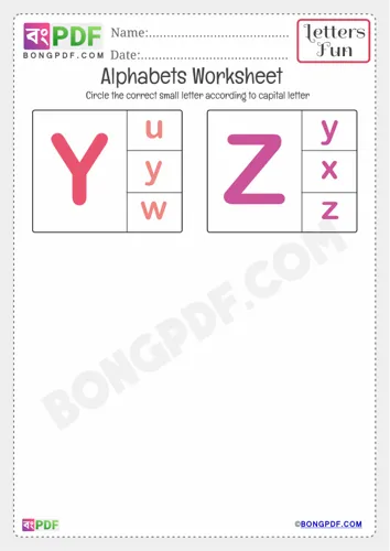 Free Learn Kindergarten Alphabets Worksheet Download