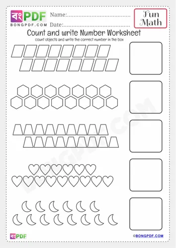 Free Learn Kindergarten Counting Numbers Worksheet Download