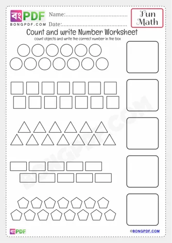 Free Learn Kindergarten Counting Numbers Worksheet Download