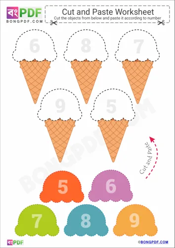 Free Learn Ice Cream Cut And Paste Worksheet Download
