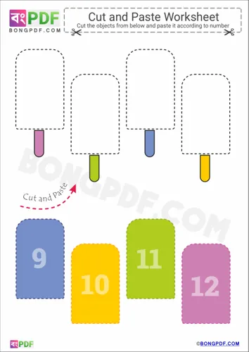 Ice Cream Stick Cut and Paste