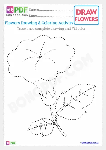 Free Learn Kids Flowers Drawing Worksheet Download