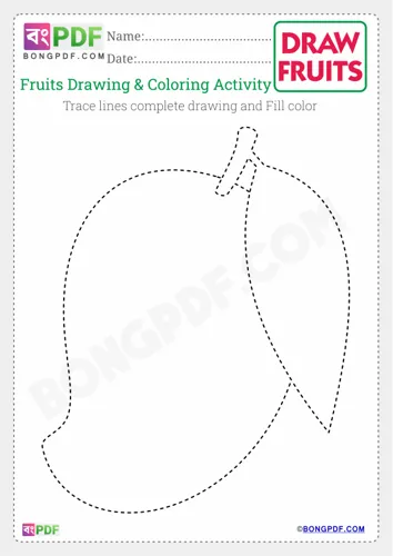 Free Learn Kids Fruits Drawing Worksheet Download