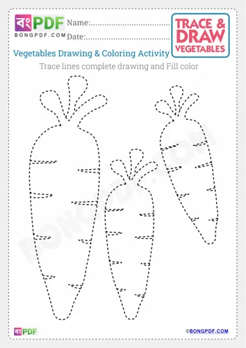 Free Learn Kids Vegetables Drawing Worksheet Download