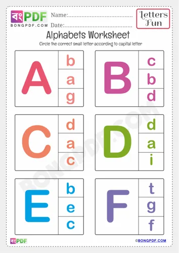 Free Learn Kindergarten Alphabets Worksheet Download