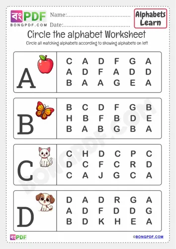 Kindergarten Circle Capital Alphabet