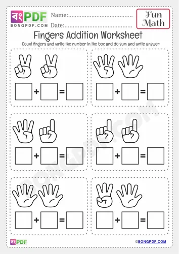 Kindergarten Fingers Addition