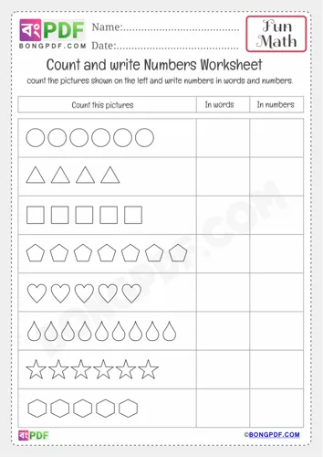 Free Learn Kindergarten Numbers Worksheet Download