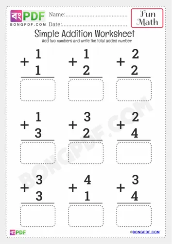 Kindergarten Simple Addition