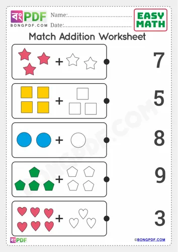 Match Pictures Addition English