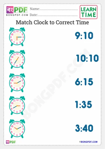 Match time and clock english