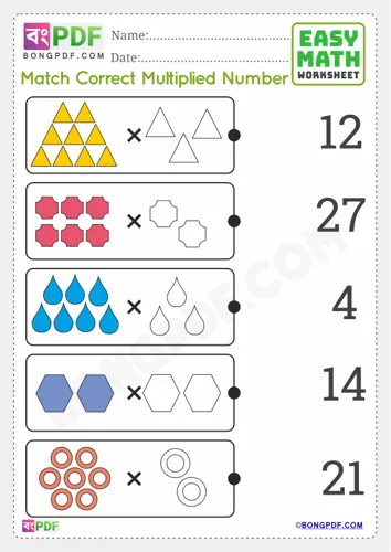 Multiply and match pictures multiplication english