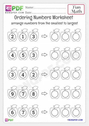 Ordering Numbers Kindergarten Counting