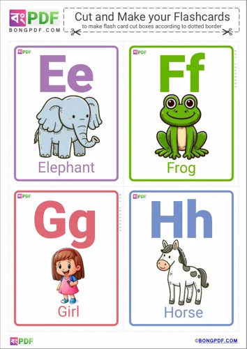 Free Learn Pictures Alphabets Flashcards Worksheet Download