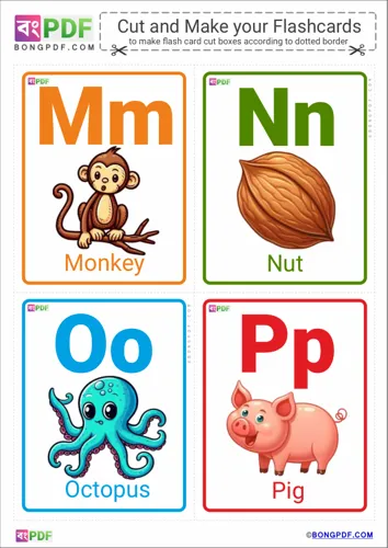 Free Learn Pictures Alphabets Flashcards Worksheet Download