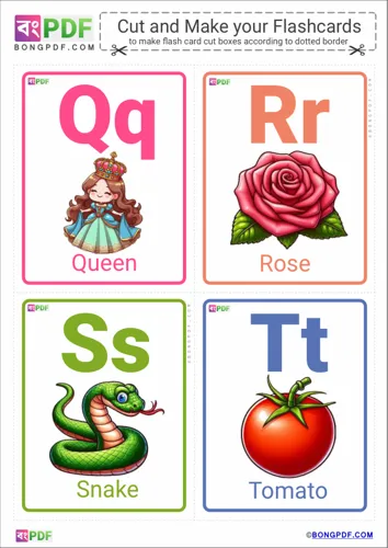 Free Learn Pictures Alphabets Flashcards Worksheet Download
