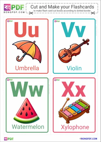 Free Learn Pictures Alphabets Flashcards Worksheet Download