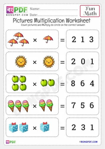 Free Learn Pictures Fun Multiplication Worksheet Download