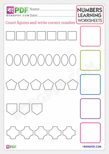 Free Learn Preschool English Number Count And Write Worksheet Download