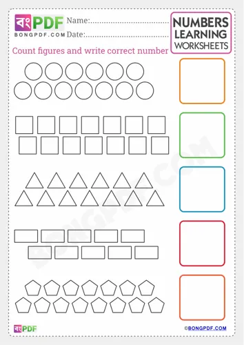 Free Learn Preschool English Number Count And Write Worksheet Download