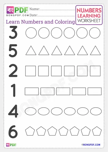 Free Learn Preschool English Number Worksheet Download