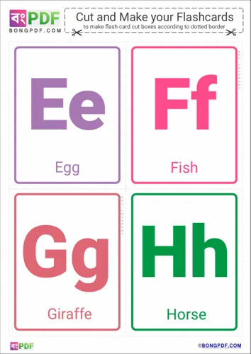 Free Learn Simple Alphabets Flashcards Worksheet Download