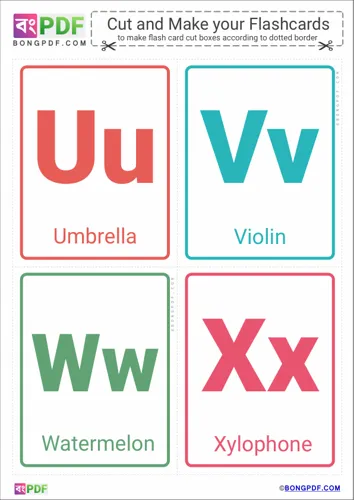 Free Learn Simple Alphabets Flashcards Worksheet Download