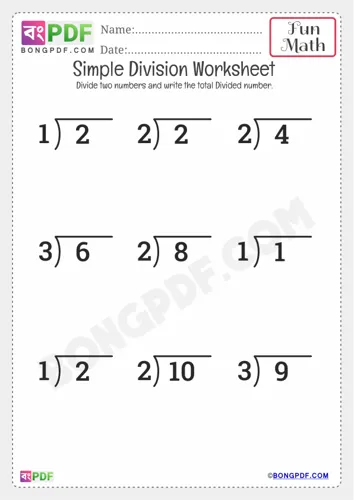 Free Learn Simple Division Worksheet Download