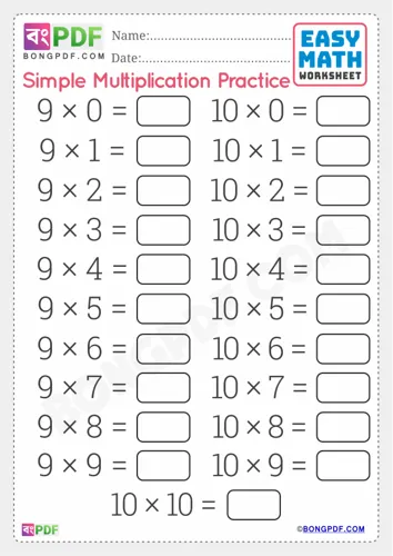 Free Learn Simple English Multiplication Worksheet Download