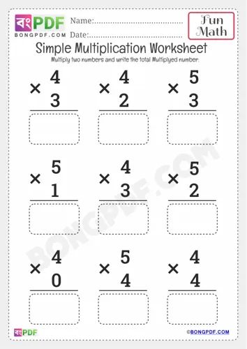 Free Learn Simple Multiplication Worksheet Download