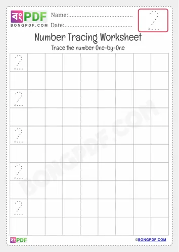 Free Learn Tracing English Number Worksheet Download