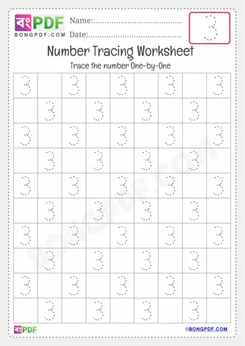 Free Learn Tracing English Number Worksheet Download