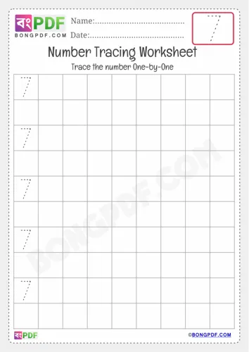 Free Learn Tracing English Number Worksheet Download