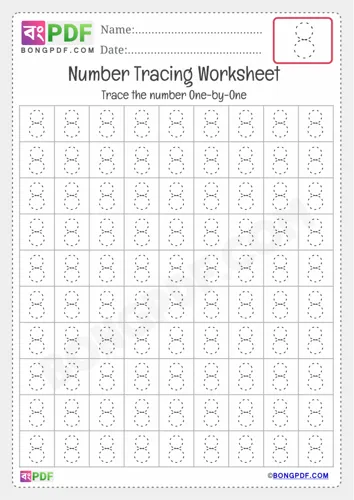 Free Learn Tracing English Number Worksheet Download