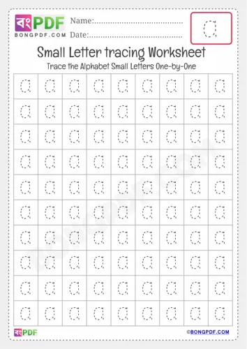 Tracing small letter a
