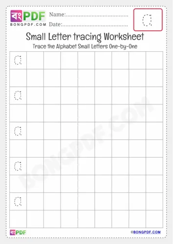 Free Learn Tracing Small Letter A Worksheet Download
