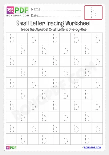 Free Learn Tracing Small Letter B Worksheet Download