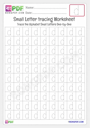 Tracing small letter d