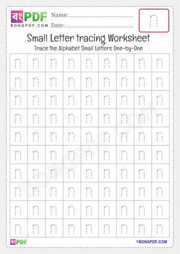 Tracing small letter n