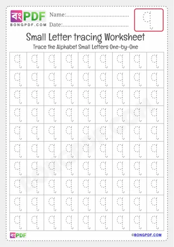 Tracing small letter q