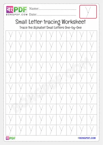 Tracing small letter y