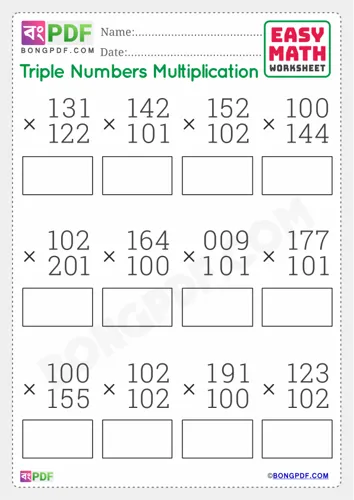 Triple numbers multiplication english