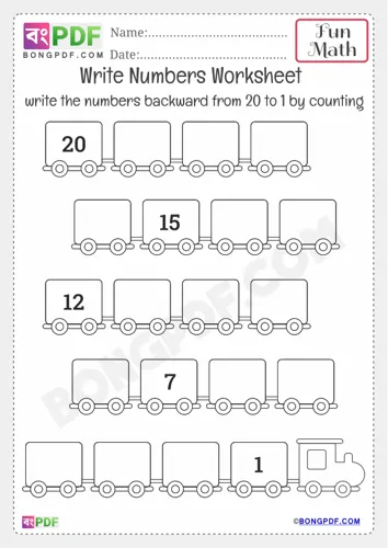Free Learn Write Numbers Kindergarten Counting Worksheet Download