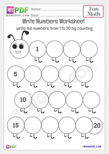 Write Numbers Kindergarten Counting